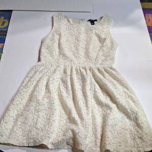 Forever 21 Girls Cream Lace Fit-and-Flare Dress